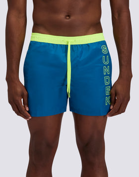 COSTUME DA BAGNO UOMO CORTO VITA ELASTICATA ICONIC TAFFETA CON PIPING A CONTRASTO