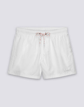 SHORT SWIM SHORTS WITH ELASTIC WAISTBAND IN REPREVE® RECYCLED POLYESTER