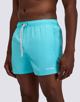 SHORT SWIM SHORTS WITH ELASTIC WAISTBAND IN REPREVE® RECYCLED POLYESTER