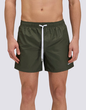 ICONIC TAFFETA ELASTICATED WAIST SHORT SWIMSHORTS WITH RAINBOW EMBROIDERY