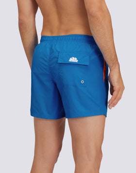 COSTUME CORTO VITA ELASTICATA ICONIC TAFFETA CON ARCOBALENO RICAMATO