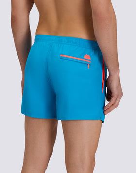 COSTUME DA BAGNO UOMO CORTO VITA ELASTICATA CON PIPING IN POLIESTERE RICICLATO REPREVE®