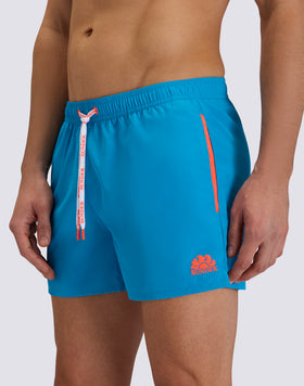 COSTUME DA BAGNO UOMO CORTO VITA ELASTICATA CON PIPING IN POLIESTERE RICICLATO REPREVE®