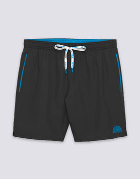 COSTUME DA BAGNO UOMO LUNGO VITA ELASTICATA CON PIPING IN POLIESTERE RICICLATO REPREVE®