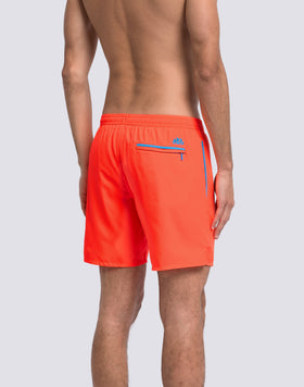 LONG SWIMWEAR WITH ELASTICATED WAIST AND REPREVE® RECYCLED POLYESTER PIPING