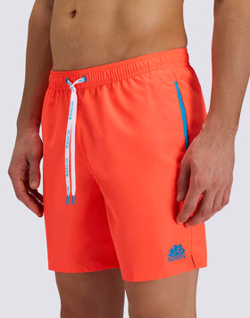 LONG SWIMWEAR WITH ELASTICATED WAIST AND REPREVE® RECYCLED POLYESTER PIPING