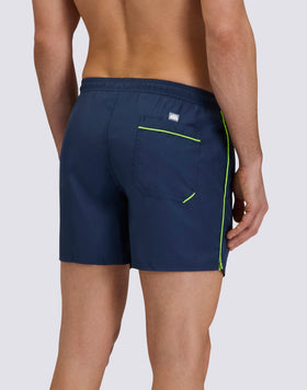 COSTUME DA BAGNO UOMO CORTO VITA ELASTICATA CON PIPING A CONTRASTO IN POLIESTERE RICICLATO REPREVE®