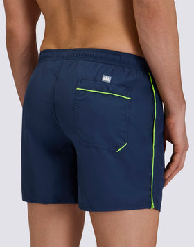 COSTUME DA BAGNO UOMO CORTO VITA ELASTICATA CON PIPING A CONTRASTO IN POLIESTERE RICICLATO REPREVE®