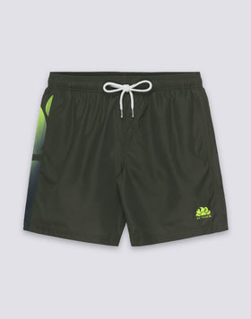 MEN'S MID-LENGTH SWIMSUIT WITH GRADIENT LOGO PRINT