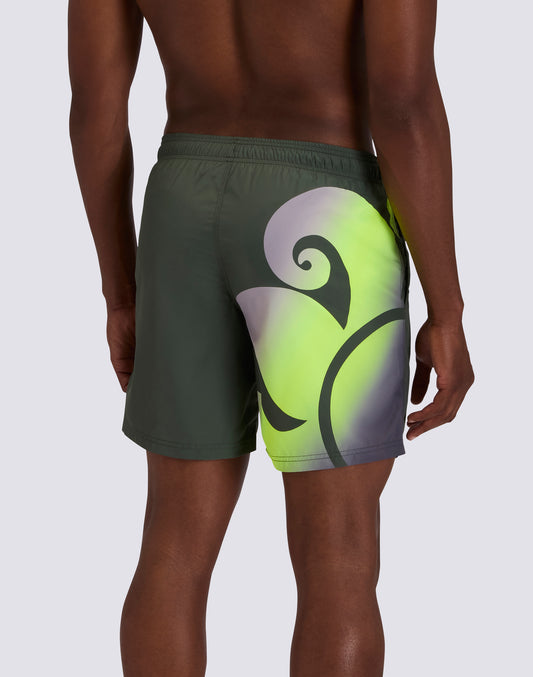 MEN'S MID-LENGTH SWIMSUIT WITH GRADIENT LOGO PRINT