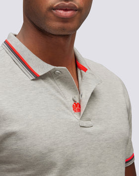 POLO BRICE EN COTON PIQUÉ AVEC DÉTAILS TRICOLORES