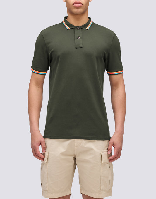 POLO BRICE DE ALGODÓN PIQUÉ CON DETALLES TRICOLOR