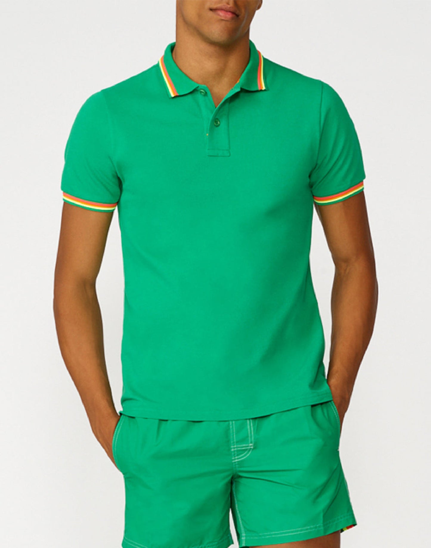 BRICE COTTON PIQUÉ POLO SHIRT WITH TRICOLOUR DETAILS