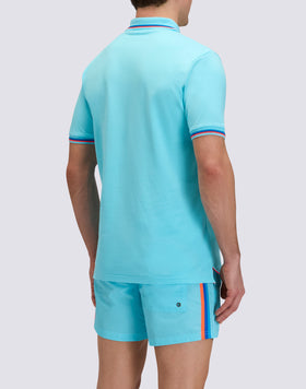 POLO BRICE EN COTON PIQUÉ AVEC DÉTAILS TRICOLORES