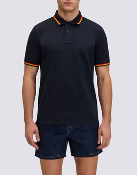 BRICE COTTON PIQUÉ POLO SHIRT WITH TRICOLOUR DETAILS