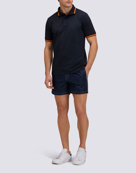 BRICE COTTON PIQUÉ POLO SHIRT WITH TRICOLOUR DETAILS