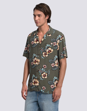 MEN'S PRINTED VISCOSE POPLIN SHIRT