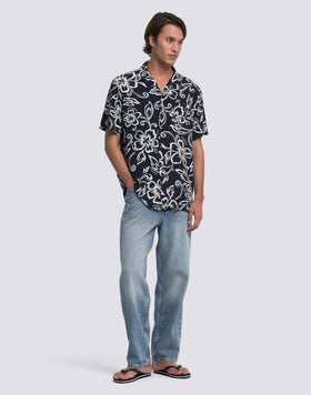 CAMICIA UOMO STAMPATA IN VISCOSA POPELINE