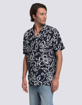 CAMICIA UOMO STAMPATA IN VISCOSA POPELINE