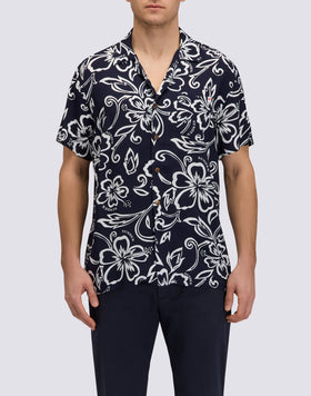 MEN'S PRINTED VISCOSE POPLIN SHIRT