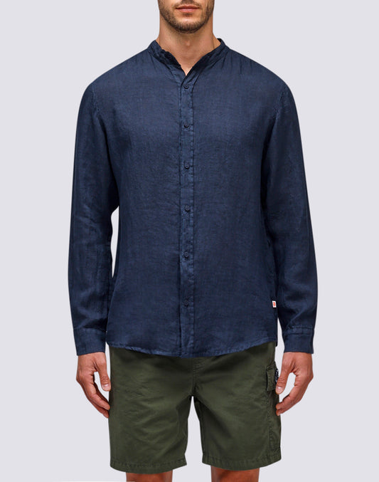 LINEN SHIRT WITH MANDAR COLLAR