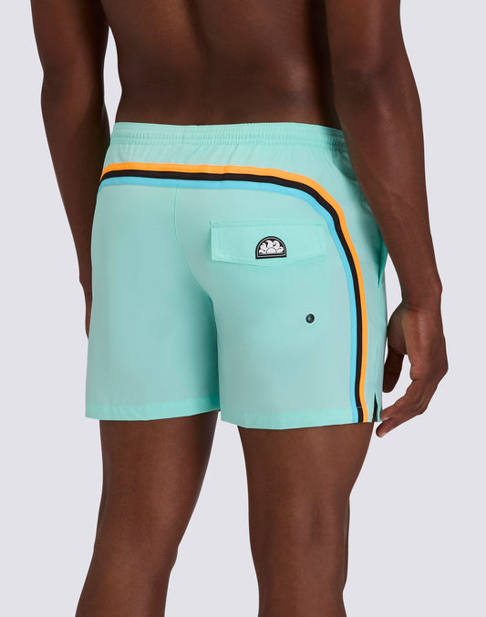 MEN'S SWIMSUIT WITH STRETCH FABRIC, ELASTICATED WAIST AND REMOVABLE CASE