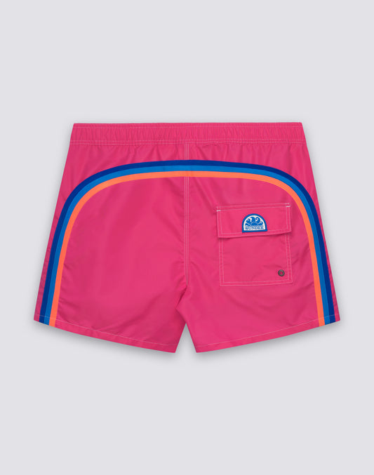 ICONIC TAFFETA MEN'S SHORT SWIMSHORTS WITH SEMI-ELASTIC WAIST