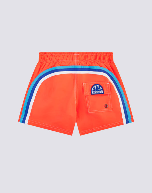 MAILLOT DE BAIN GARÇON ICONIQUE EN TAFFETAS TAILLE COURTE ÉLASTIQUE