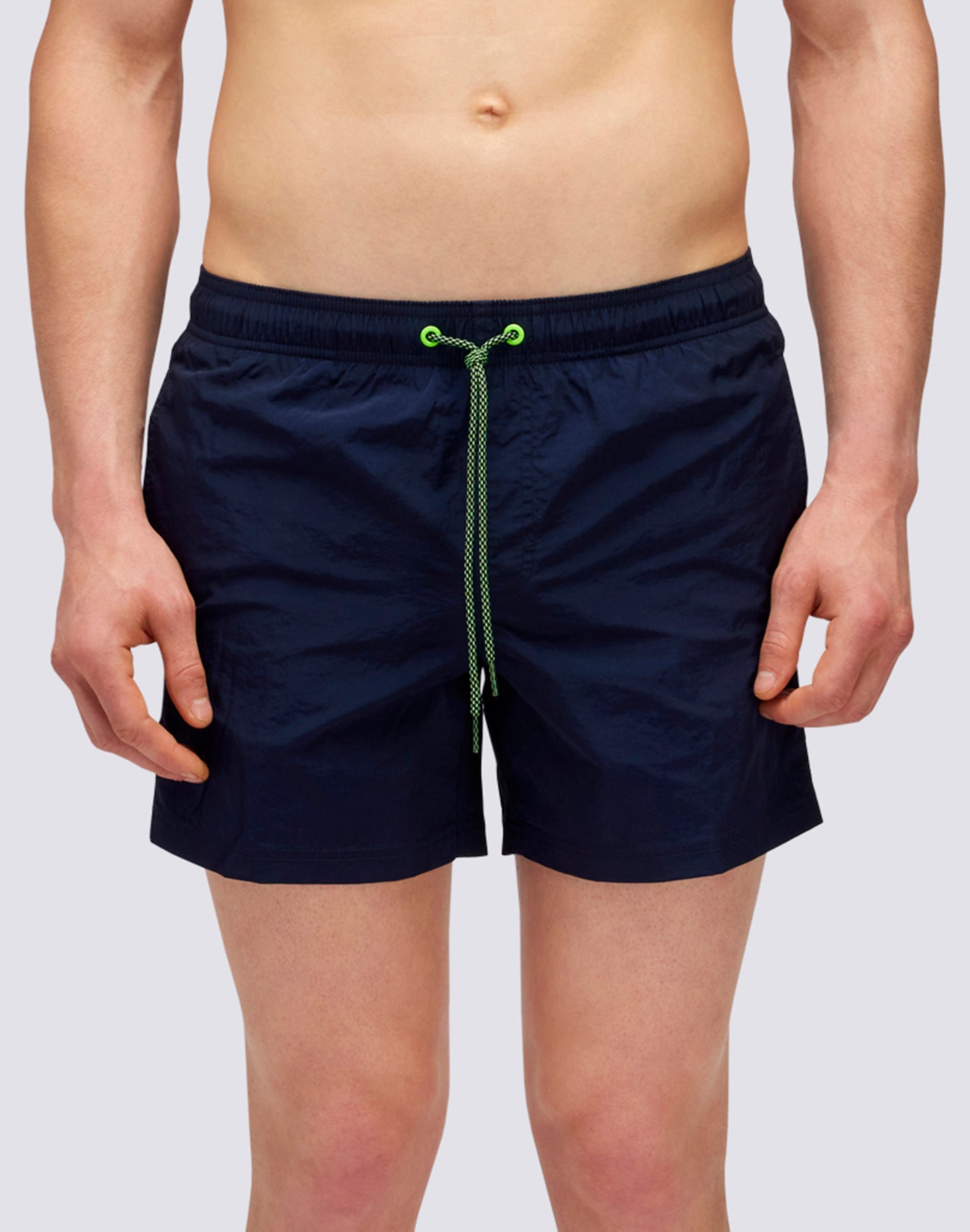 CRINKLED SHORT ELASTIC WAIST SWIMSHORTS