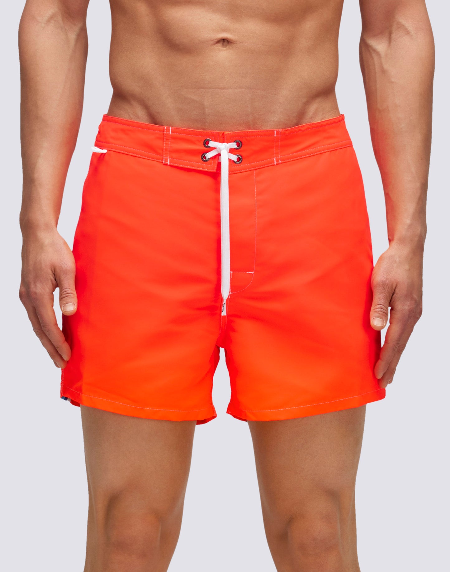 ICONIC TAFFETA FIXED WAIST SHORT SWIM TRUNKS