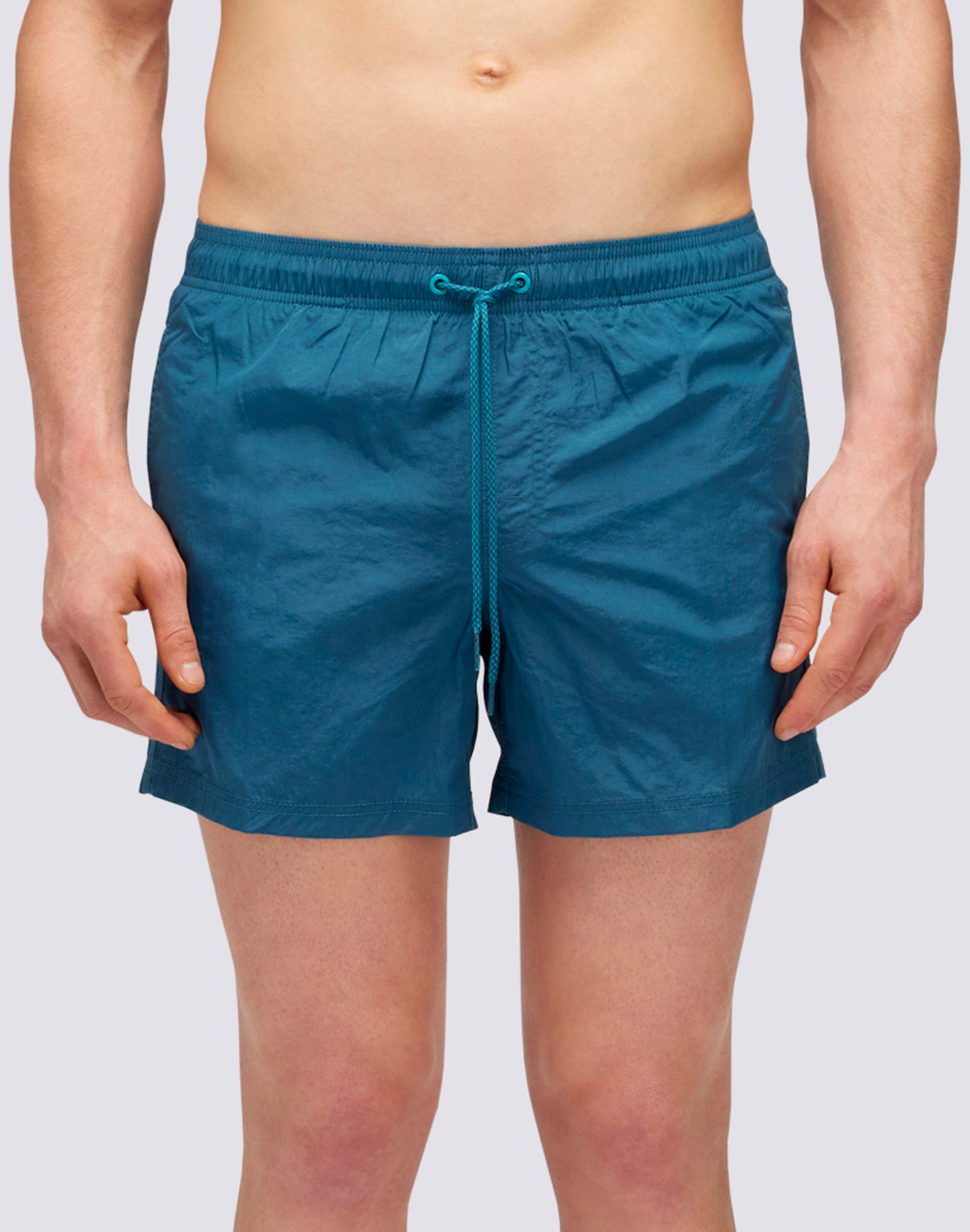 CRINKLED SHORT ELASTIC WAIST SWIMSHORTS