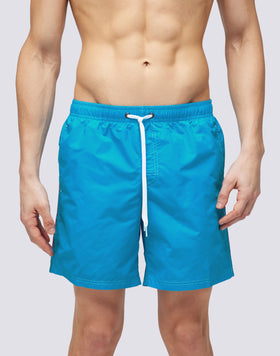 ICONIC TAFFETA STRETCH WAIST MID-LENGTH SWIM TRUNKS