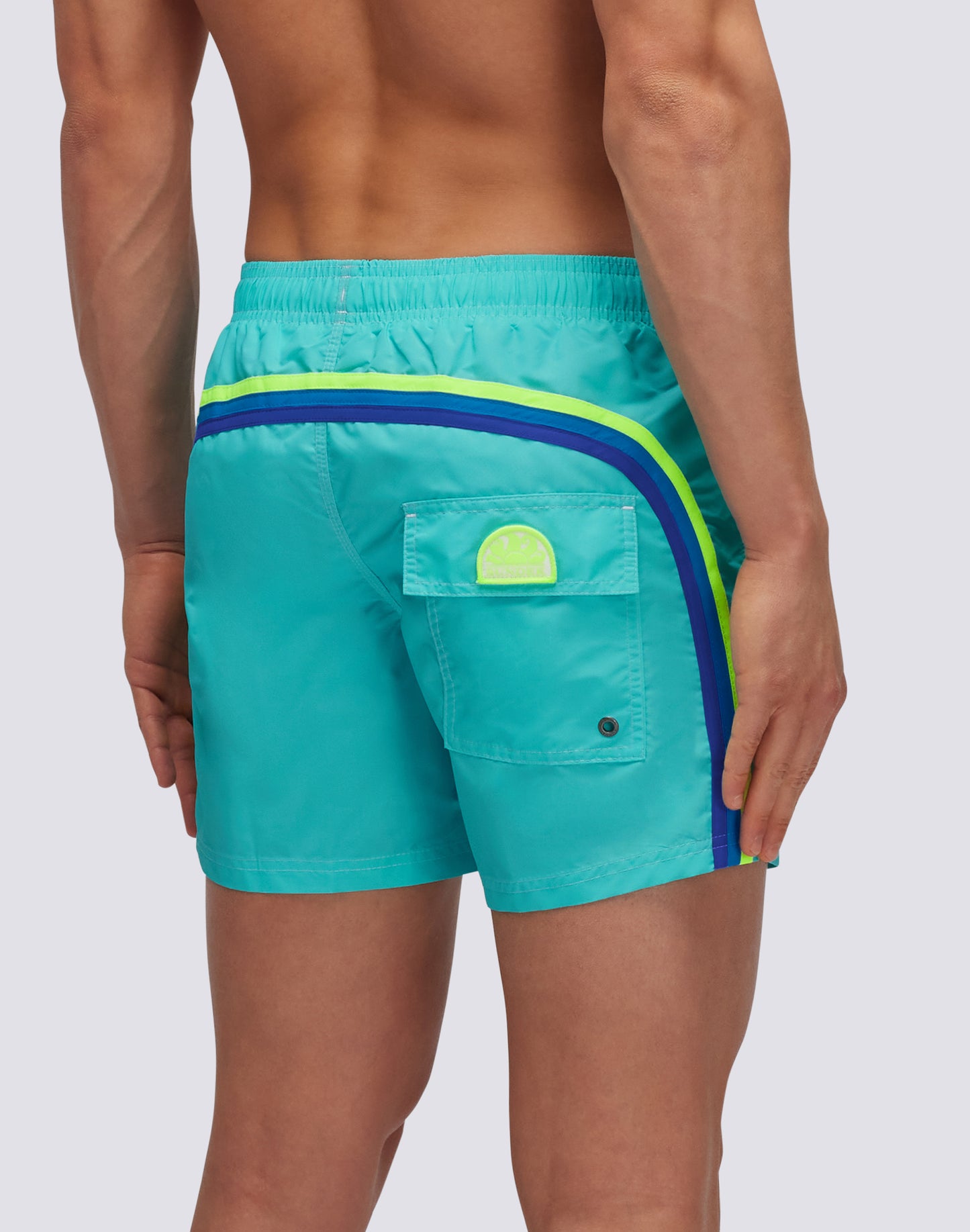 ICONIC TAFFETA STRETCH WAIST SWIM TRUNKS