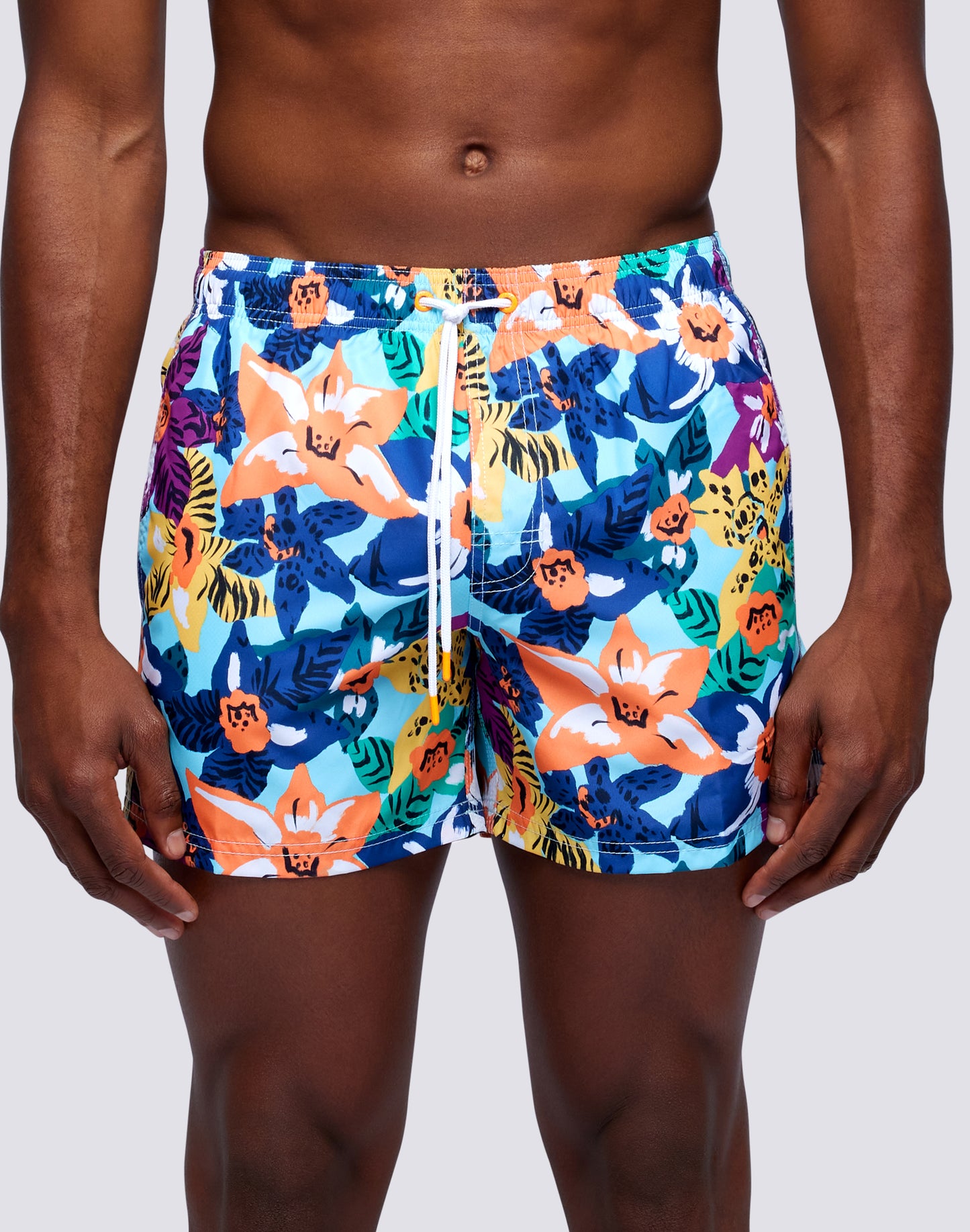 NABIS BLOOM REPREVE® MICROPRINT ELASTICATED WAIST SHORT SWIMSHORTS