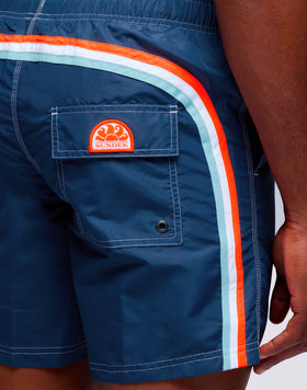 BAÑADOR DE LARGO MEDIO CON CINTURA ELÁSTICA TAFETA ICÓNICA