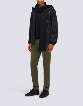 GIUBBOTTO CORTO DA UOMO CON CAPPUCCIO IN TESSUTO ACCOPPIATO