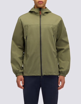 CHAQUETA CORTA DE HOMBRE CON CAPUCHA DE TEJIDO DOBLE