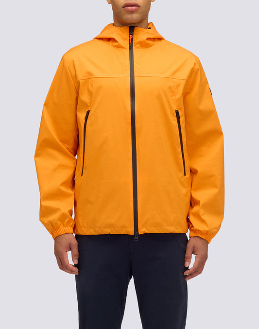 GIUBBOTTO CORTO DA UOMO CON CAPPUCCIO IN TESSUTO ACCOPPIATO