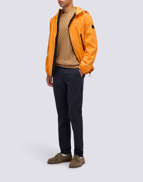 MEN'S SHORT JACKET WITH HOOD IN BONDED FABRIC