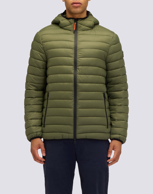 PIUMINO CORTO DA UOMO 100 GRAMMI CON CAPPUCCIO