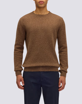 PULL COL ROND POUR HOMME EN LAINE MÉLANGÉE