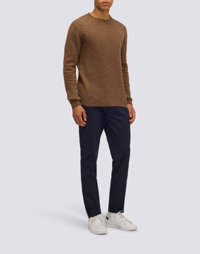 PULL COL ROND POUR HOMME EN LAINE MÉLANGÉE