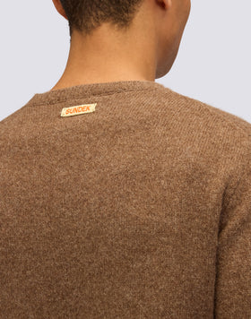 PULL COL ROND POUR HOMME EN LAINE MÉLANGÉE