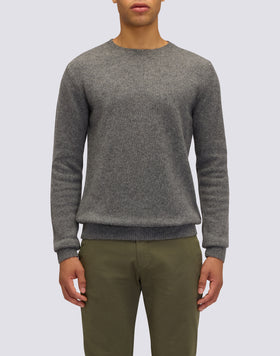 PULL COL ROND POUR HOMME EN LAINE MÉLANGÉE