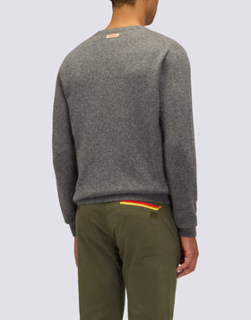 PULL COL ROND POUR HOMME EN LAINE MÉLANGÉE