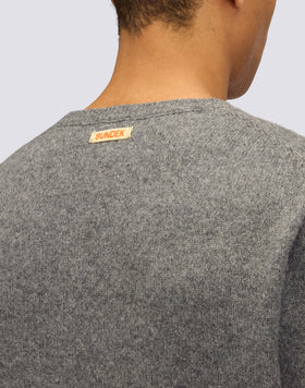 PULL COL ROND POUR HOMME EN LAINE MÉLANGÉE