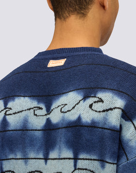 JERSEY DE CUELLO REDONDO PARA HOMBRE CON MOTIVO DE ONDAS EN JACQUARD