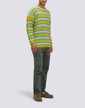 PULL COL ROND UNISEX À MOTIF MULTI-RAYURES