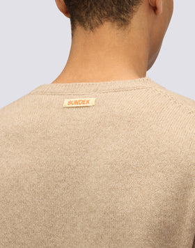 PULL COL ROND POUR HOMME EN LAINE MÉLANGÉE