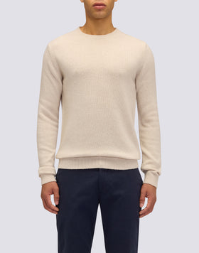 PULL COL ROND POUR HOMME EN LAINE MÉLANGÉE